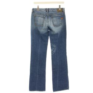 ARMANI JEANS デニムパンツ ジーンズ フレア USED加工 ロゴ カットオフ 27 青 ブルー 103723 /HN