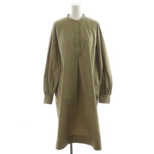ワンピース ロング 長袖 バンドカラー 4 カーキ BC153-86313JJ /AN38