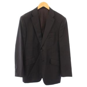 テーラードジャケット ブレザー アウター シングル 総裏地 ストライプ柄 ウール M 黒 ブラック /BB