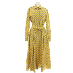 シャツワンピース プリント 36 イエロー