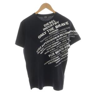 Tシャツ カットソー 半袖 ロゴ L 黒 ブラック /AN4