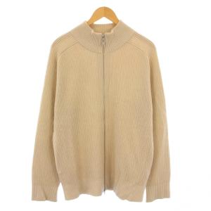 ウールリブジップドライバーズニットジャケット ブルゾン アウター ハイネック ショート丈 3 ベージュ