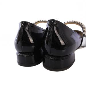 JIMMY CHOO BING PUMP FLAT エナメル ビジュー 37 ブラック