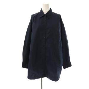 23SS C/Peガーメントウォッシュシャツ ブラウス オーバーサイズ 紺 /CX OS