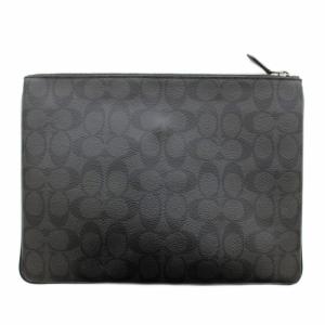 COACH クラッチバッグ F41350 シグネチャー PVC ポーチ 黒 ブラック /G