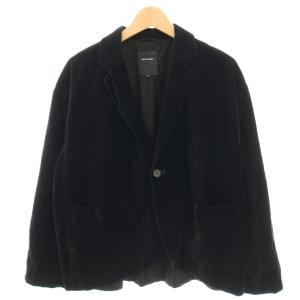 テーラードジャケット シングル 1B ベロア ワイドシルエット 36 黒 ブラック 3159-370 /HN