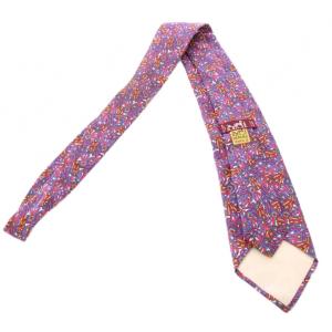 HERMES ネクタイ レギュラータイ シルク 総柄 マルチカラー /BB OH