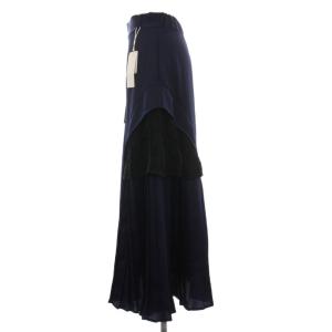 HARE インザイMIXプリーツスカート ロング レース 刺繍 F 紺 HAL05310AD /YM