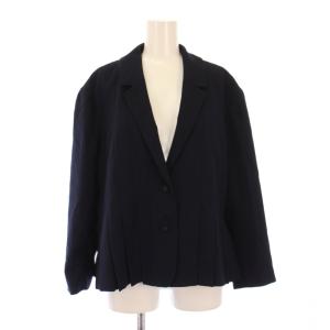 melodia 手折りプリーツジャケット ウール 40 ネイビー