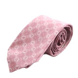 レギュラータイ ネクタイ 総柄 シルク 絹 ピンク /AN7 OH