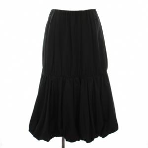 24AW ウエストゴムギャザー切替バルーンスカート ロング 0 黒 09WFS245006 /YM