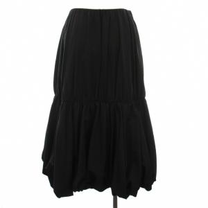 MILA OWEN MILAOWEN 24AW ウエストゴムギャザー切替バルーンスカート ロング 0 黒 09WFS245006 /YM