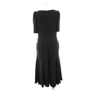CELFORD 24SS ストレッチポンチマーメイドワンピース ロング ミモレ 半袖 パフスリーブ 36 黒 ブラック