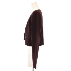 TOCCA ニットカーディガン ボレロ 長袖 前開きトッパー ショート丈 無地 カシミヤ M 茶 ブラウン /BB