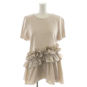 22SS カットソー 半袖 フリル 切替 1 ピンクベージュ 12292132 /AN41