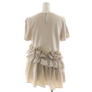 Arpege 22SS カットソー 半袖 フリル 切替 1 ピンクベージュ 12292132 /AN41