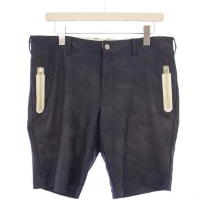 ショートパンツ ハーフパンツ ジップフライ ストレッチ 総柄 L 紺 ネイビー /BB