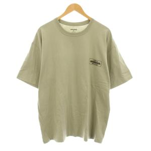 Tシャツ カットソー 半袖 クルーネック ロゴプリント コットン XL カーキ /KU