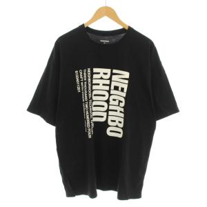 23SS NH.TEE SS-3 Tシャツ カットソー 半袖 クルーネック ロゴ プリント XL 黒 ブラック