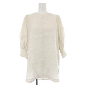 LINEN BALLOON SLEEVE BLOUSE ブラウス 七分袖 1 ベージュ 231-15193