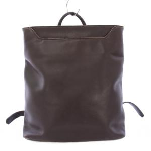 リュックサック デイパック レザー ロゴ ワンカラー 茶 ブラウン /BB