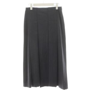 プリーツスカート フレアスカート ミモレ ロング ウール 2 グレー HA53FG578 /AN46