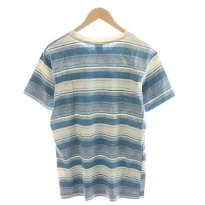 DIESEL Tシャツ カットソー 半袖 ボーダー柄 コットン L 青 ブルー 白 ホワイト /AN9