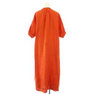 JOURNAL STANDARD L'ESSAGE フレンチリネンスキッパーワンピース マキシ ロング 半袖 無地 38 オレンジ 22040370031020