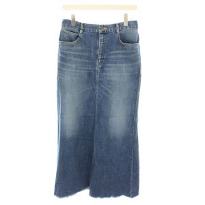 22SS スリットデニムスカート ロング タイト カットオフ 38 インディゴ 22060586201010