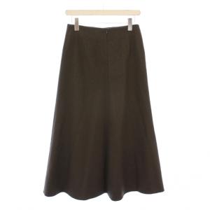 EVERYDAY I LIKE フレアスカート マキシ ロング ウール 無地 ワンカラー 36 カーキ /BB