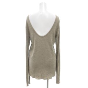 6 ROKU BEAUTY&YOUTH WOOL BACK U NECK PULLOVER ニット カットソー 長袖 ベージュ 8612-241-0151