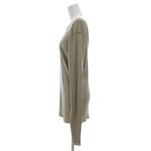 6 ROKU BEAUTY&YOUTH WOOL BACK U NECK PULLOVER ニット カットソー 長袖 ベージュ 8612-241-0151