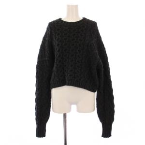 WOOL CASHMERE CABLE SHORT WIDE KNIT ニット セーター 長袖 クルーネック