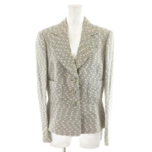 テーラードジャケット シングル 総柄 7 グレー SJ4117 /AN14