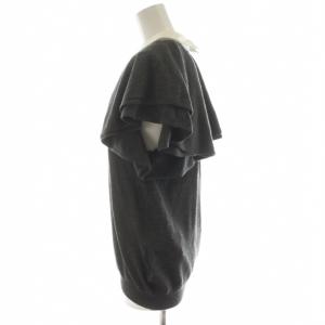 REKISAMI ニット カットソー 半袖 襟付き ウール混 麻 リネン混 36 グレー RC-65178 /AN12