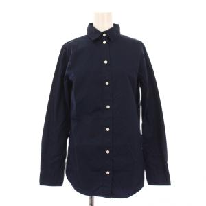 コットンマダムシャツ ブラウス 長袖 レギュラーカラー 無地 2 紺 ネイビー MB174-5714 /BB