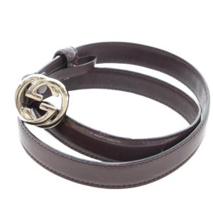ベルト GGロゴ レザー 茶 ブラウン /AE