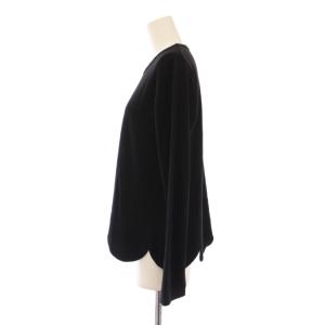 COMME des GARCONS COMME des GARCONS コムコム AD2016 カットソー 長袖 クルーネック ストレッチ フラワーカット 無地 ウール S 黒