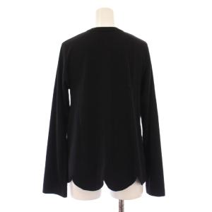 COMME des GARCONS COMME des GARCONS コムコム AD2016 カットソー 長袖 クルーネック ストレッチ フラワーカット 無地 ウール S 黒
