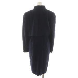 miss ashida セットアップ ジャケット スタンドカラー ワンピース 半袖 ロング ウール 9 紺 ネイビー CE6701