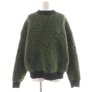 ニット セーター 長袖 リブ 厚手 F 緑 グリーン 黒 ブラック 21192365306 /AN19