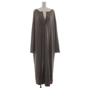 Vネックオープンワンピース ロング 長袖 F 灰色 グレー CH009028ER /RR