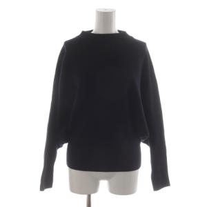 ビルドネックプルオーバー リブ ニット セーター 長袖 S 黒 ブラック 22-02-84-02104