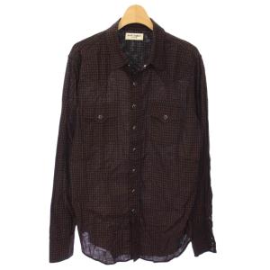 2019年製 ウエスタンシャツ 長袖 総柄 M ブラック レッド JP53 2019 00366 /TK