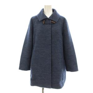 ロロピアーナ ステンカラージャケット ミドル丈 ウール アルパカ混 シルク混 9 紺 ネイビー 0803850