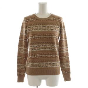 ニット セーター 長袖 ノルディック柄 ウール XS 茶 ブラウン 200741646001 /AN41