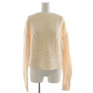 ケーブルニット セーター 長袖 ウール カシミヤ混 XS ピンク 200919099002 /AN43