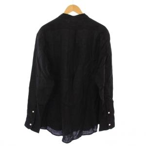 MANUAL ALPHABET LINEN CANVAS BAND COLLAR SHIRT リネンキャンバスバンドカラーシャツ カジュアル