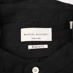 MANUAL ALPHABET LINEN CANVAS BAND COLLAR SHIRT リネンキャンバスバンドカラーシャツ カジュアル