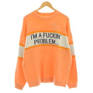 IM FUCKING PROBLEM CREW KNIT ニット セーター 長袖 クルーネック ロゴ L